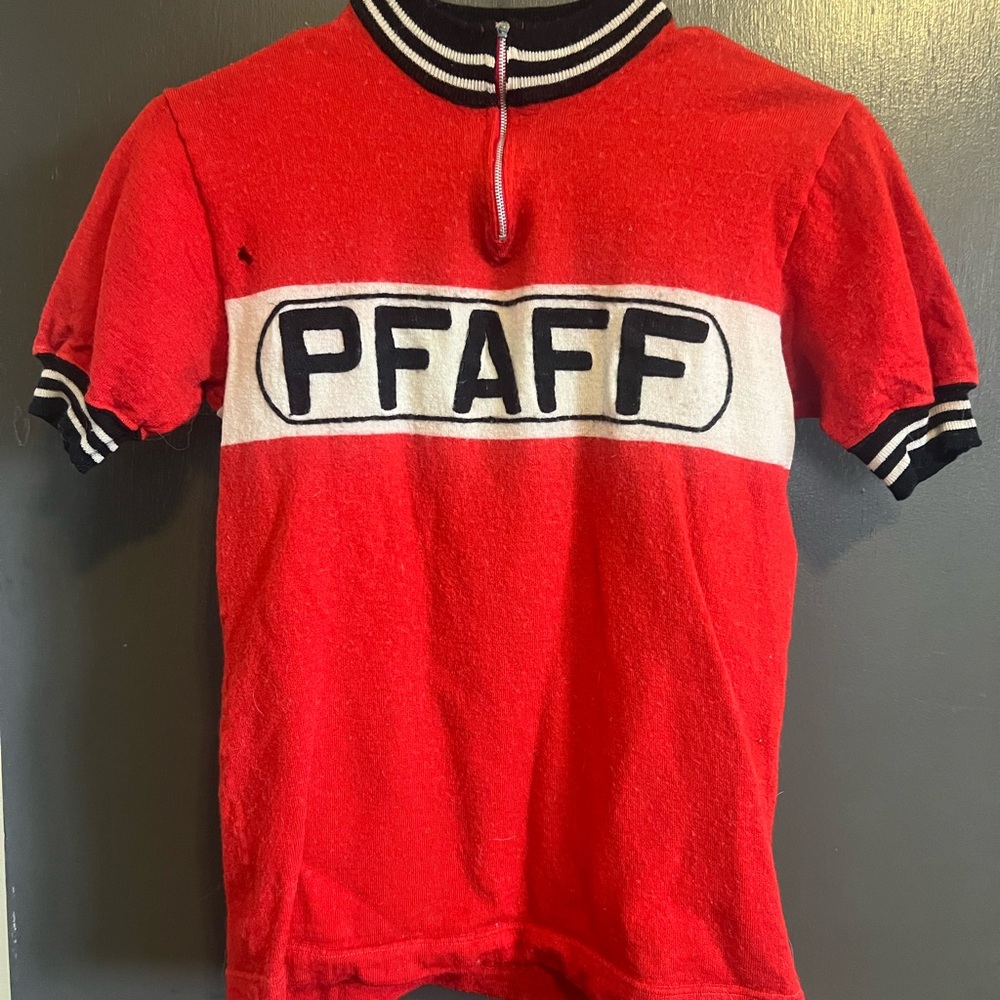 Pfaff RARE Wool Red Men's Cycling Jersey